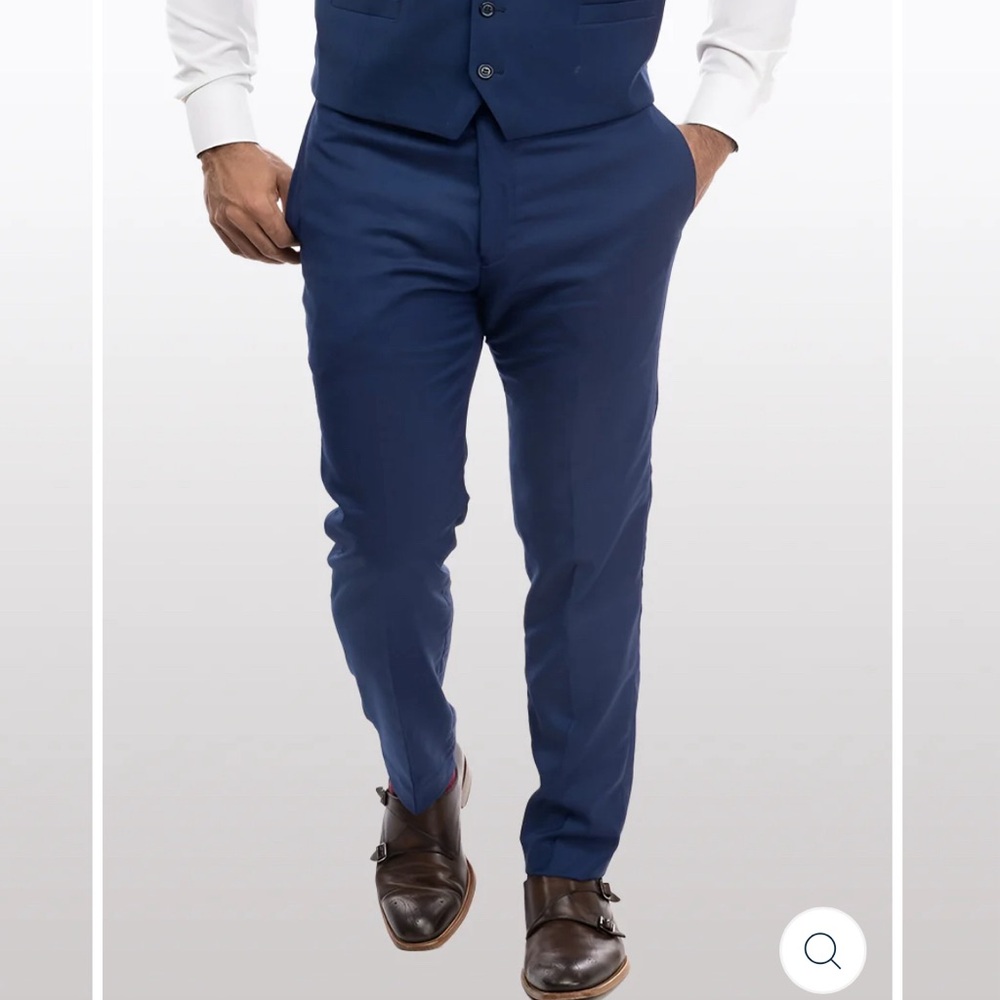 Karako Suit Pants 36Wx30L in blue, Slim Fit